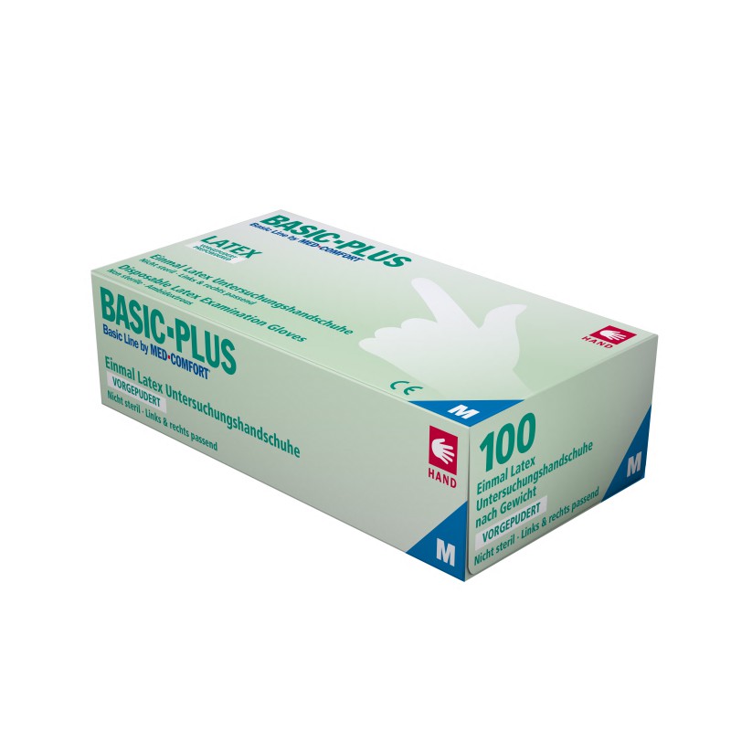 Basic Plus Latexhandskar, Pudrade