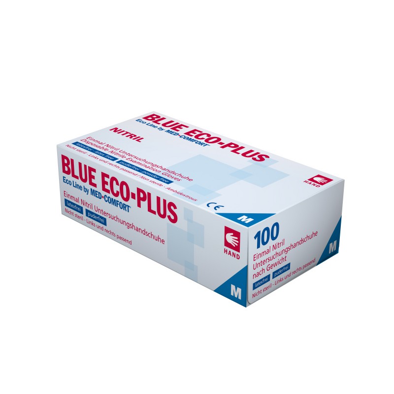 Blue Eco Plus, Nitrilhandske, Puderfri